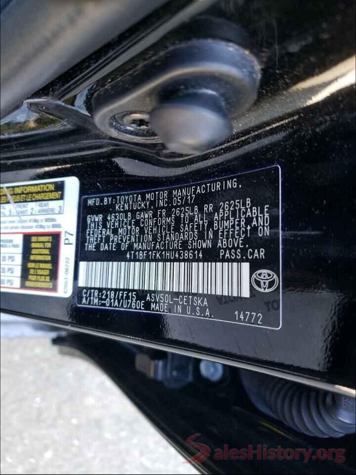 4T1BF1FK1HU438614 2017 TOYOTA CAMRY