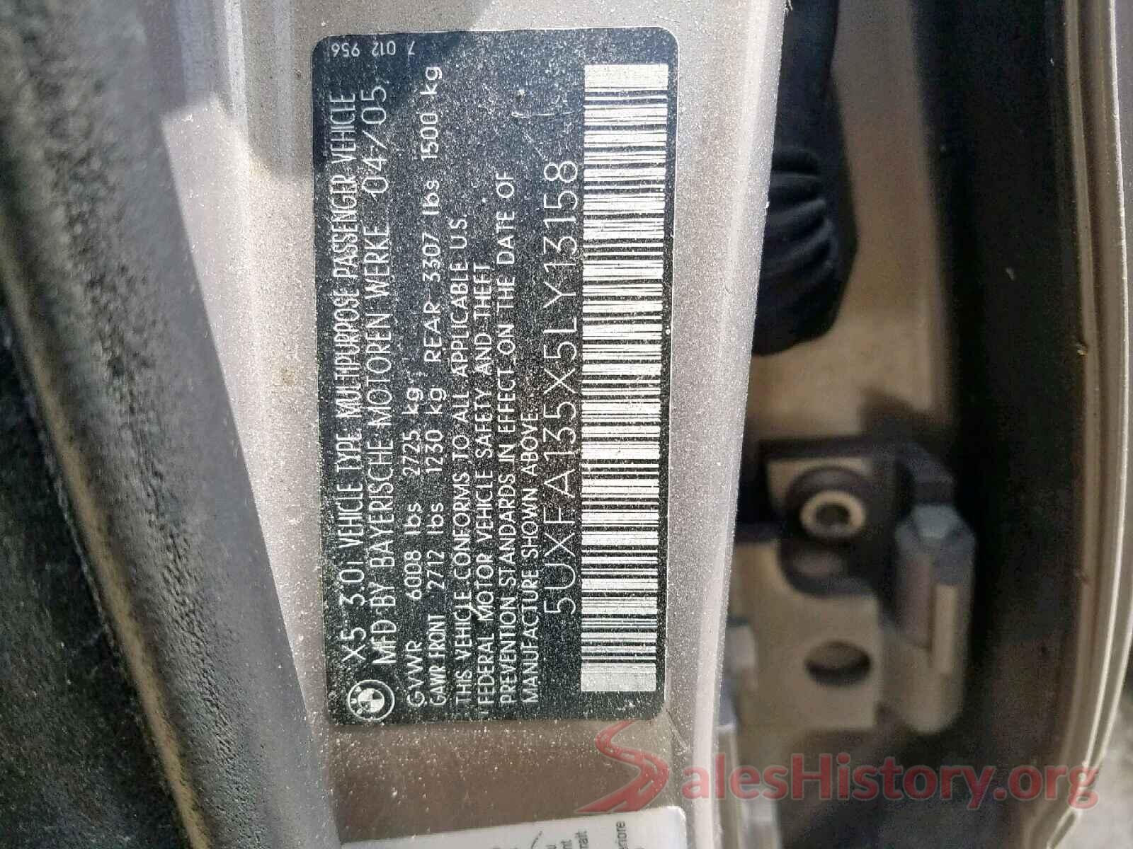 5UXFA135X5LY13158 2005 BMW X5