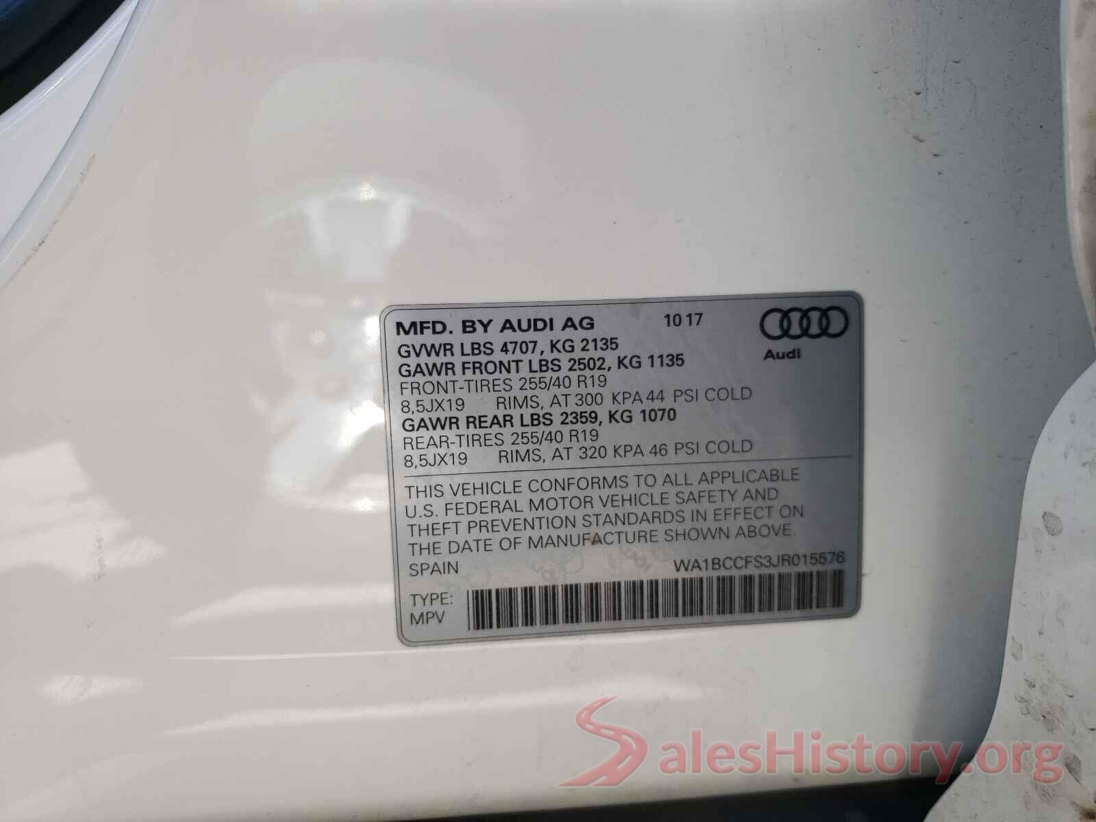 WA1BCCFS3JR015576 2018 AUDI Q3