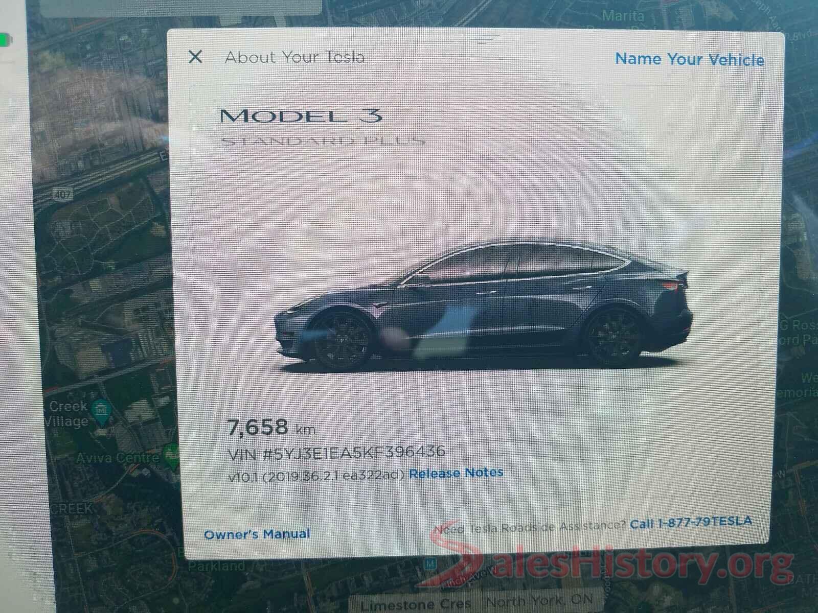 5YJ3E1EA5KF396436 2019 TESLA MODEL 3