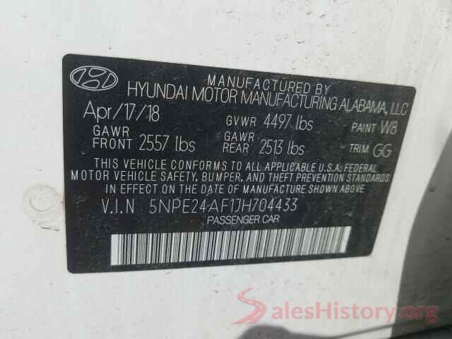 5NPE24AF1JH704433 2018 HYUNDAI SONATA