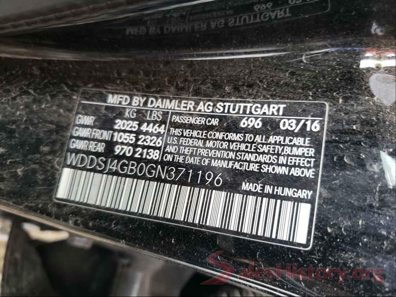 WDDSJ4GB0GN371196 2016 MERCEDES-BENZ C CLASS