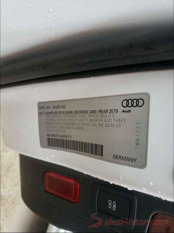 WAUBNCF54JA009713 2018 AUDI A5