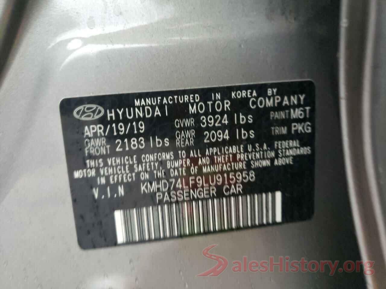 KMHD74LF9LU915958 2020 HYUNDAI ELANTRA