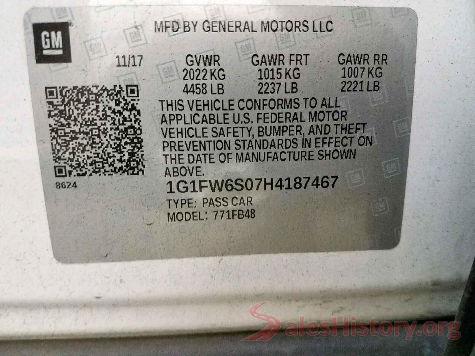 1G1FW6S07H4187467 2017 CHEVROLET BOLT