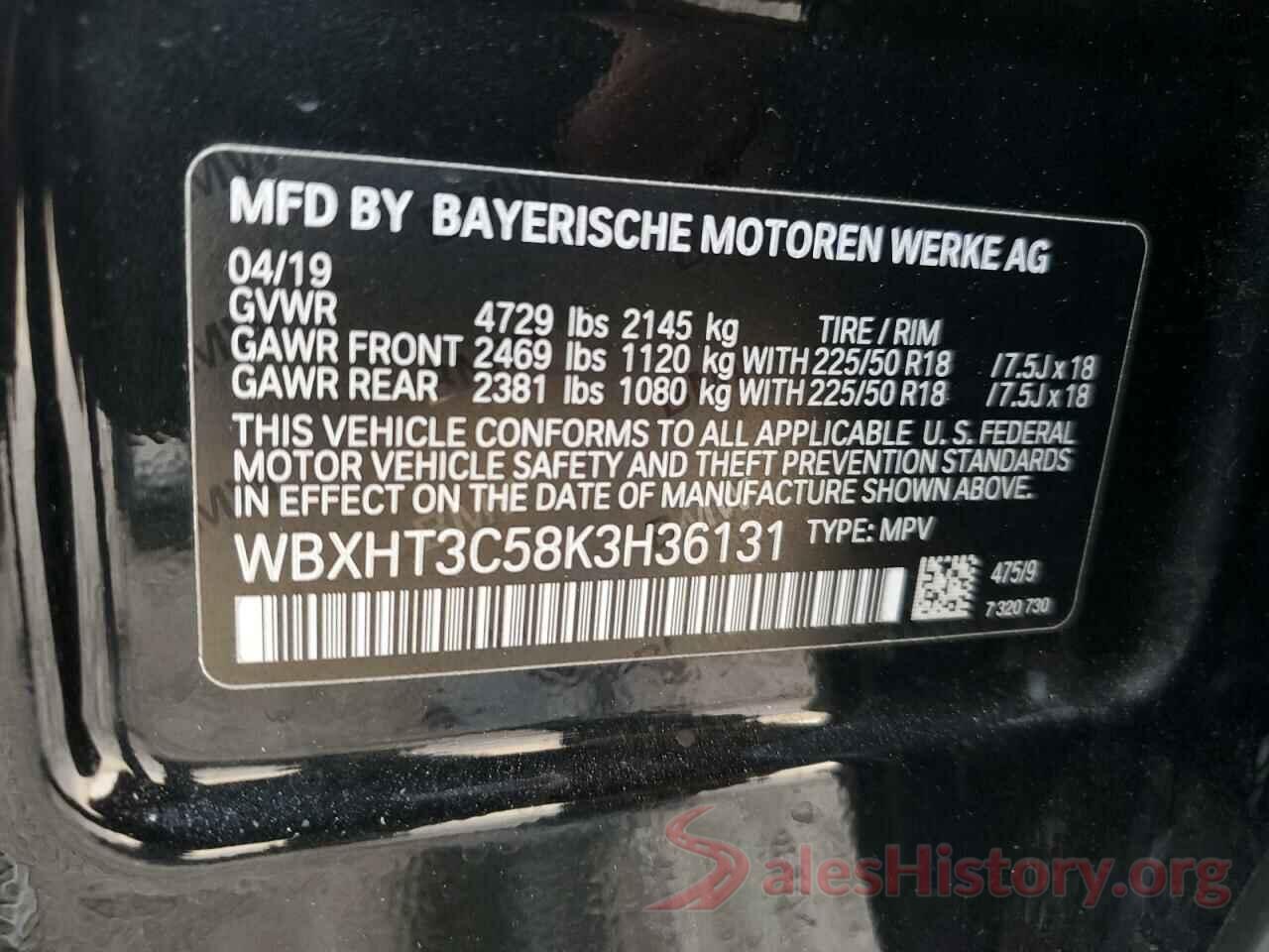 WBXHT3C58K3H36131 2019 BMW X1