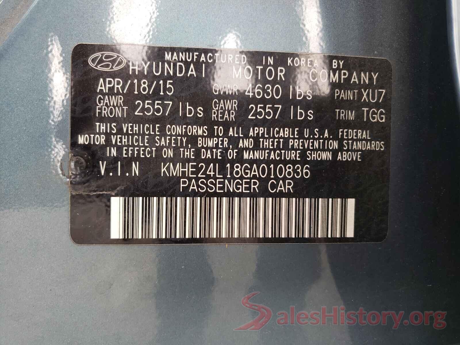 KMHE24L18GA010836 2016 HYUNDAI SONATA