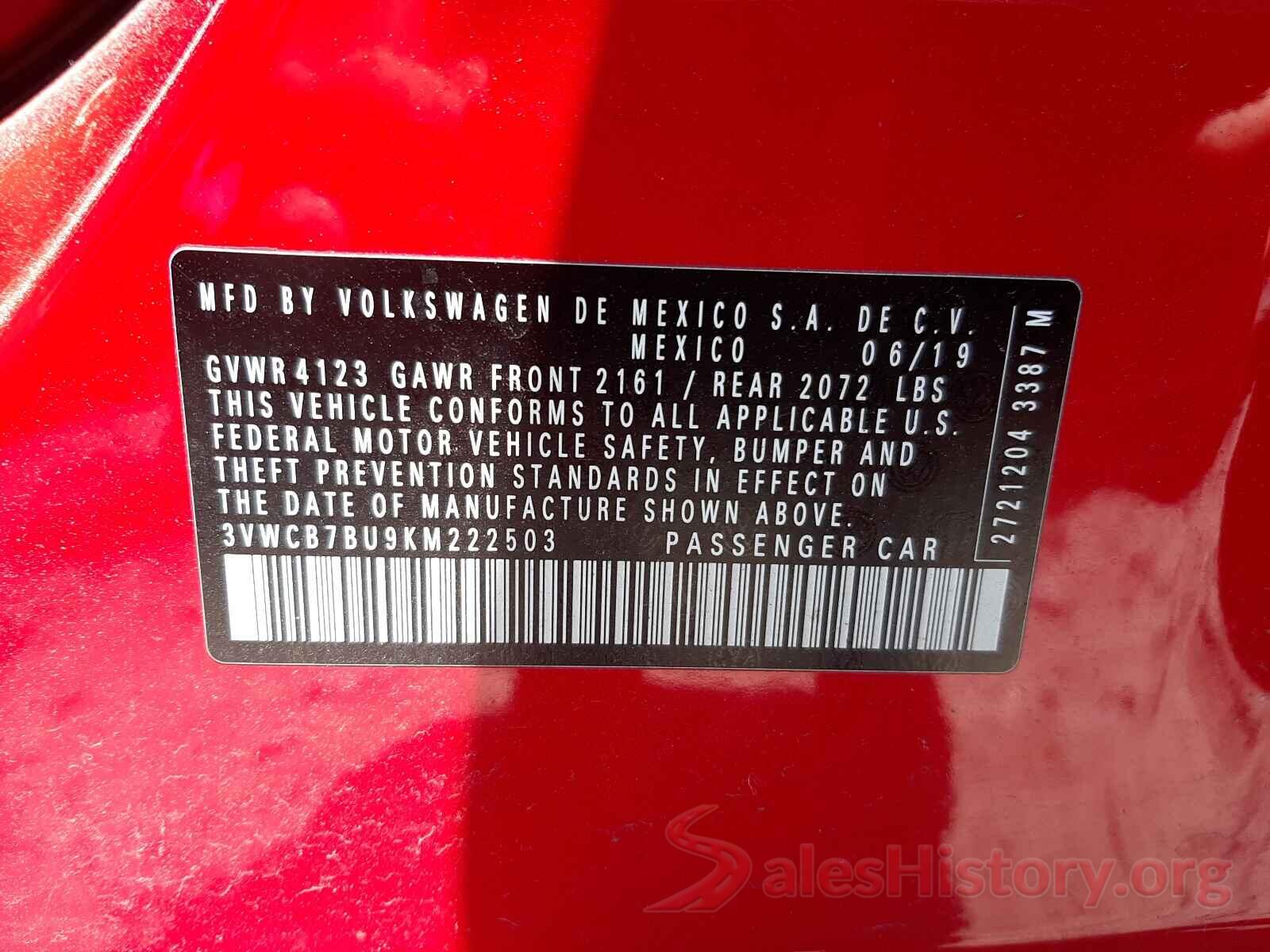 3VWCB7BU9KM222503 2019 VOLKSWAGEN JETTA