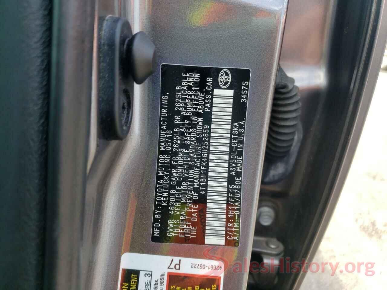 4T1BF1FK4GU252659 2016 TOYOTA CAMRY