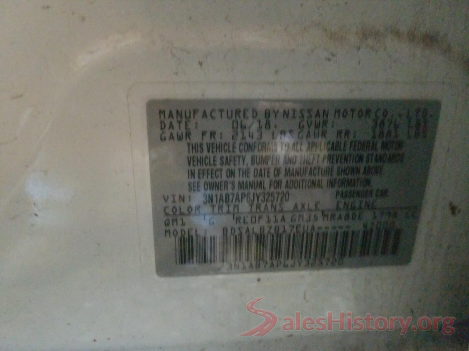 3N1AB7AP6JY325720 2018 NISSAN SENTRA