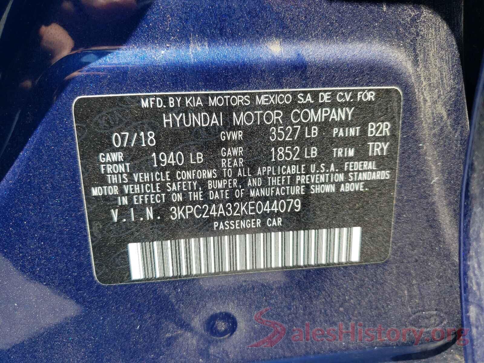 3KPC24A32KE044079 2019 HYUNDAI ACCENT