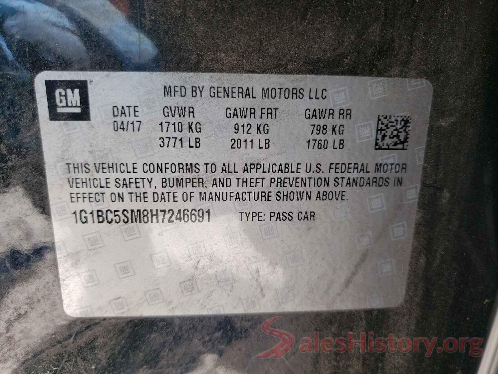 1G1BC5SM8H7246691 2017 CHEVROLET CRUZE