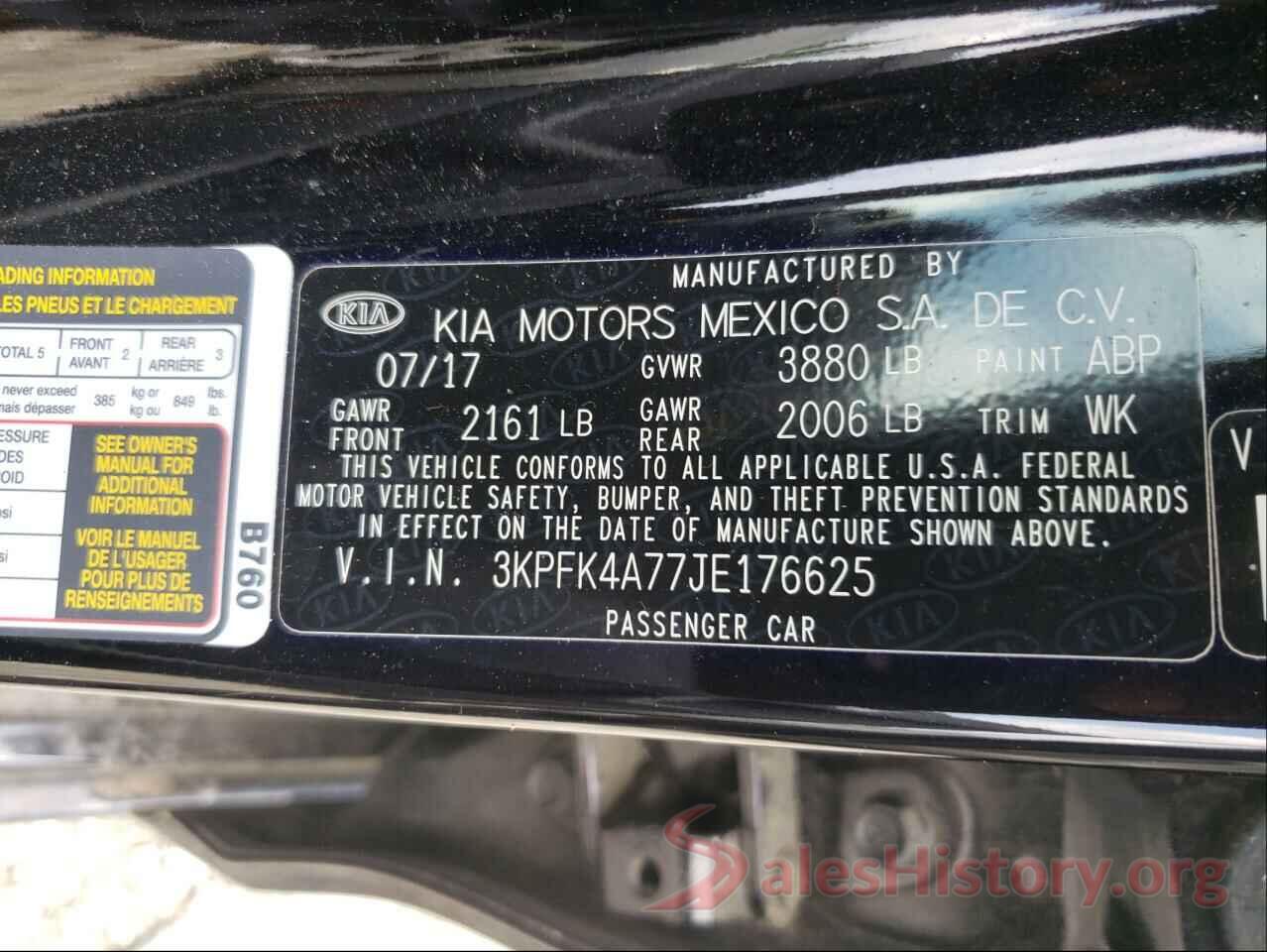 3KPFK4A77JE176625 2018 KIA FORTE