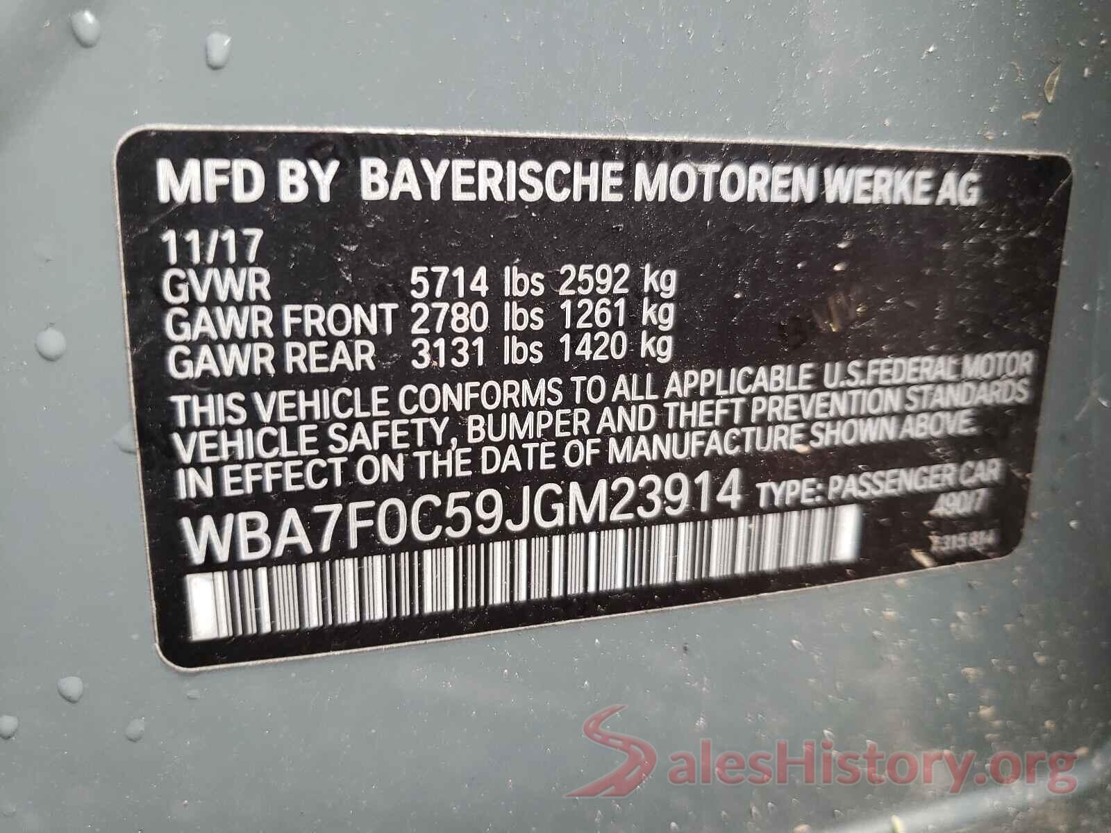 WBA7F0C59JGM23914 2018 BMW 7 SERIES