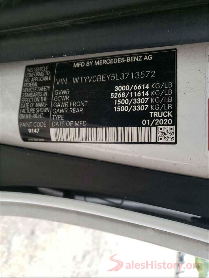 W1YV0BEY5L3713572 2020 MERCEDES-BENZ METRIS