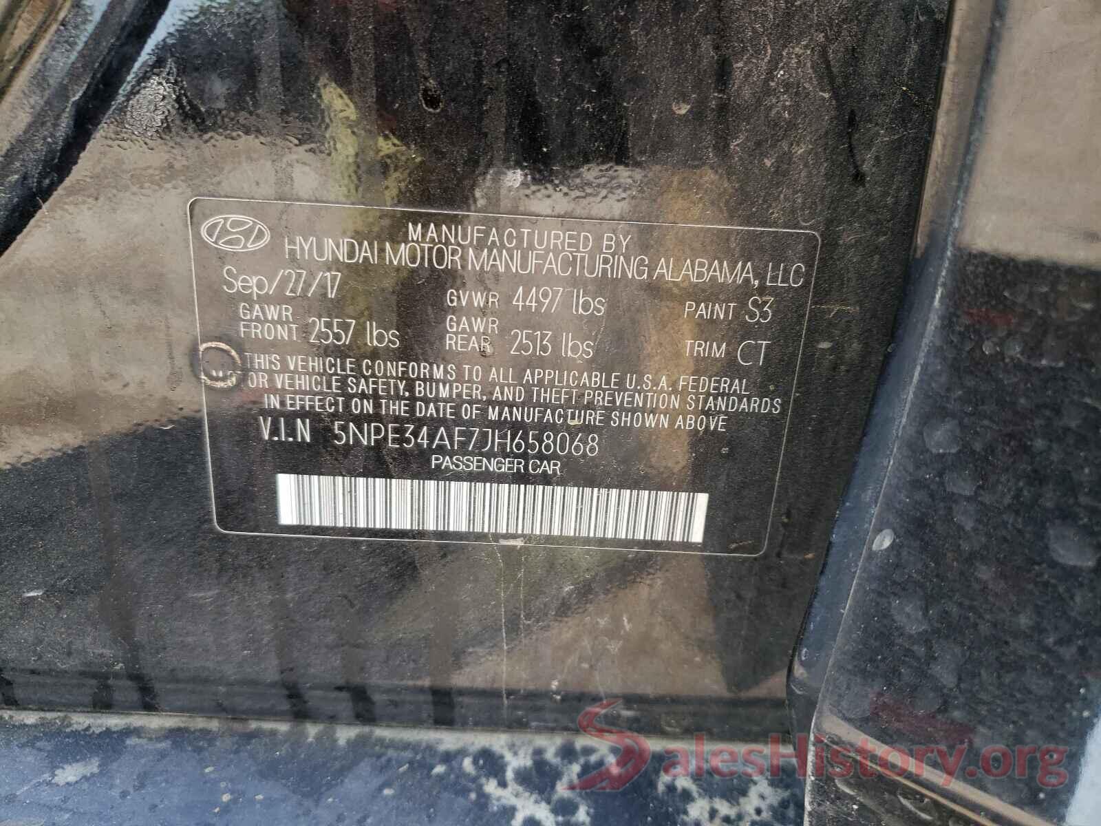 5NPE34AF7JH658068 2018 HYUNDAI SONATA