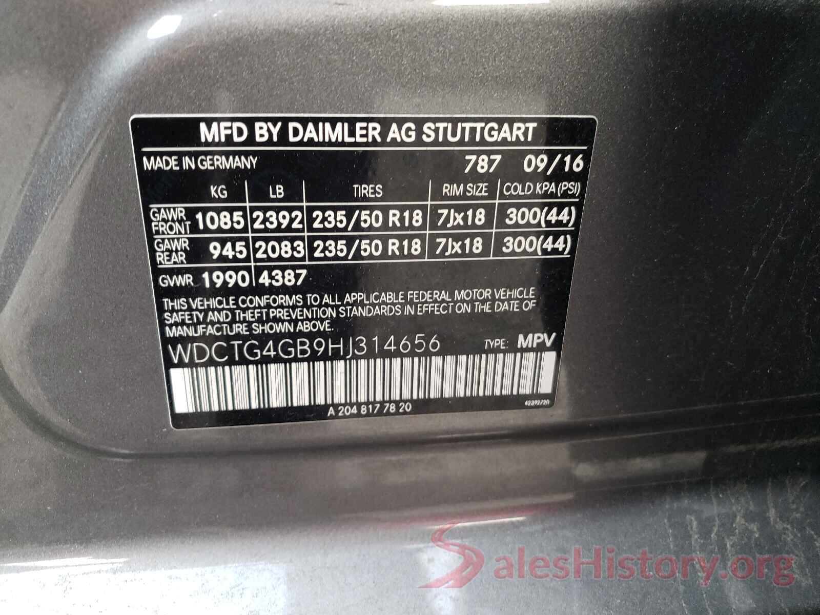 WDCTG4GB9HJ314656 2017 MERCEDES-BENZ G CLASS