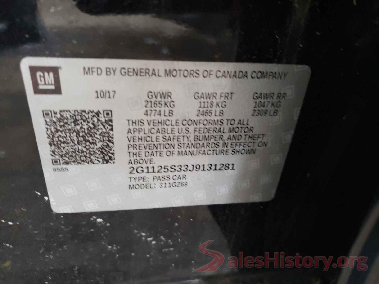 2G1125S33J9131281 2018 CHEVROLET IMPALA