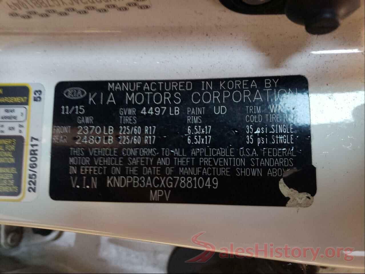 KNDPB3ACXG7881049 2016 KIA SPORTAGE