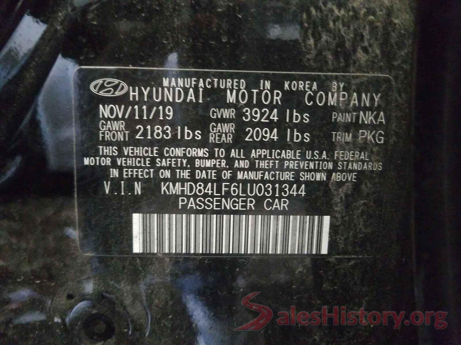 KMHD84LF6LU031344 2020 HYUNDAI ELANTRA