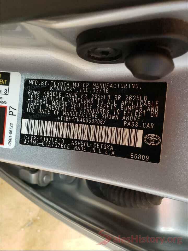 4T1BF1FK4GU588067 2016 TOYOTA CAMRY