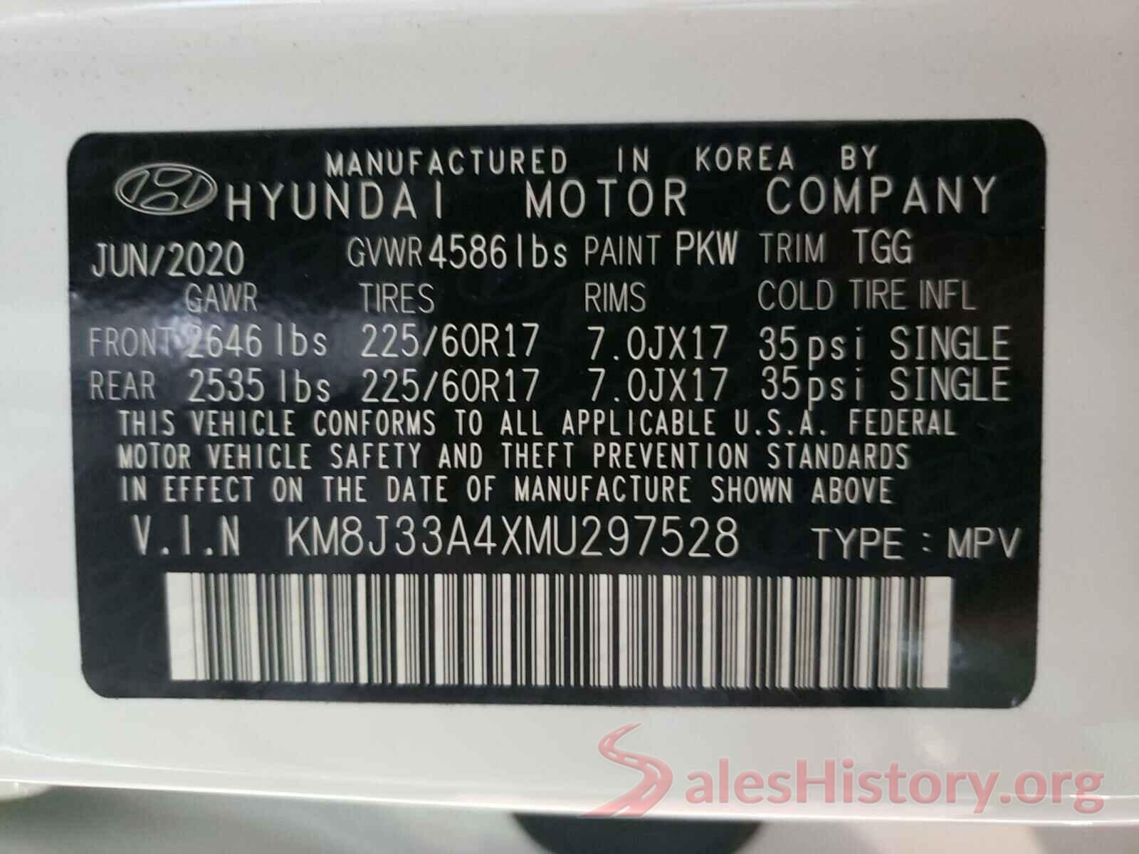 KM8J33A4XMU297528 2021 HYUNDAI TUCSON