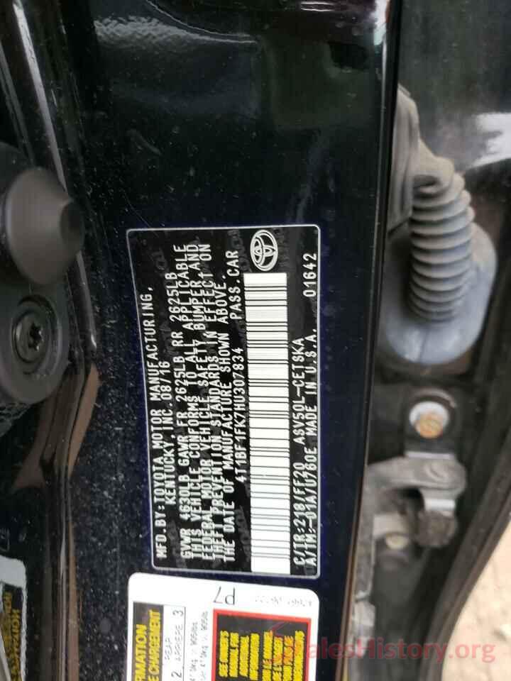 4T1BF1FK7HU307834 2017 TOYOTA CAMRY