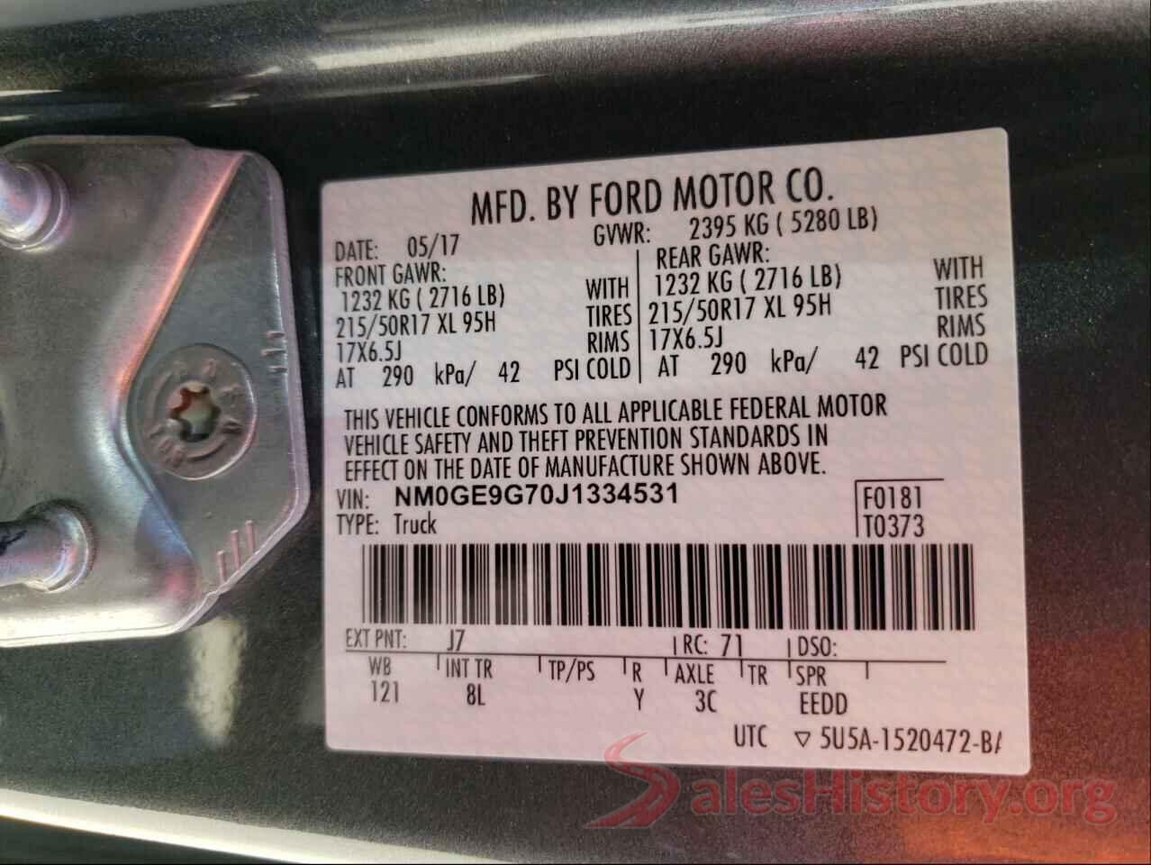 NM0GE9G70J1334531 2018 FORD TRANSIT CO