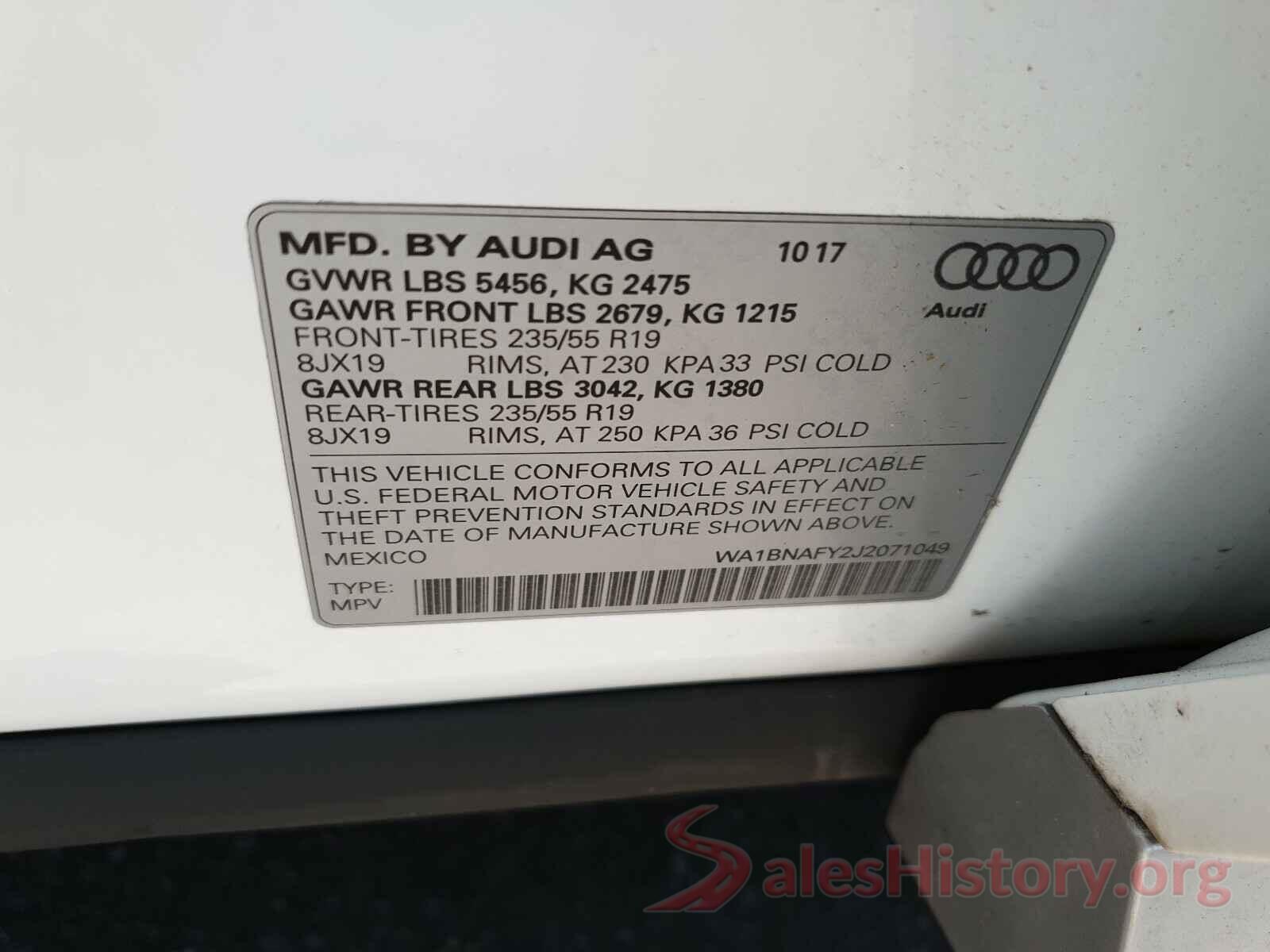 WA1BNAFY2J2071049 2018 AUDI Q5