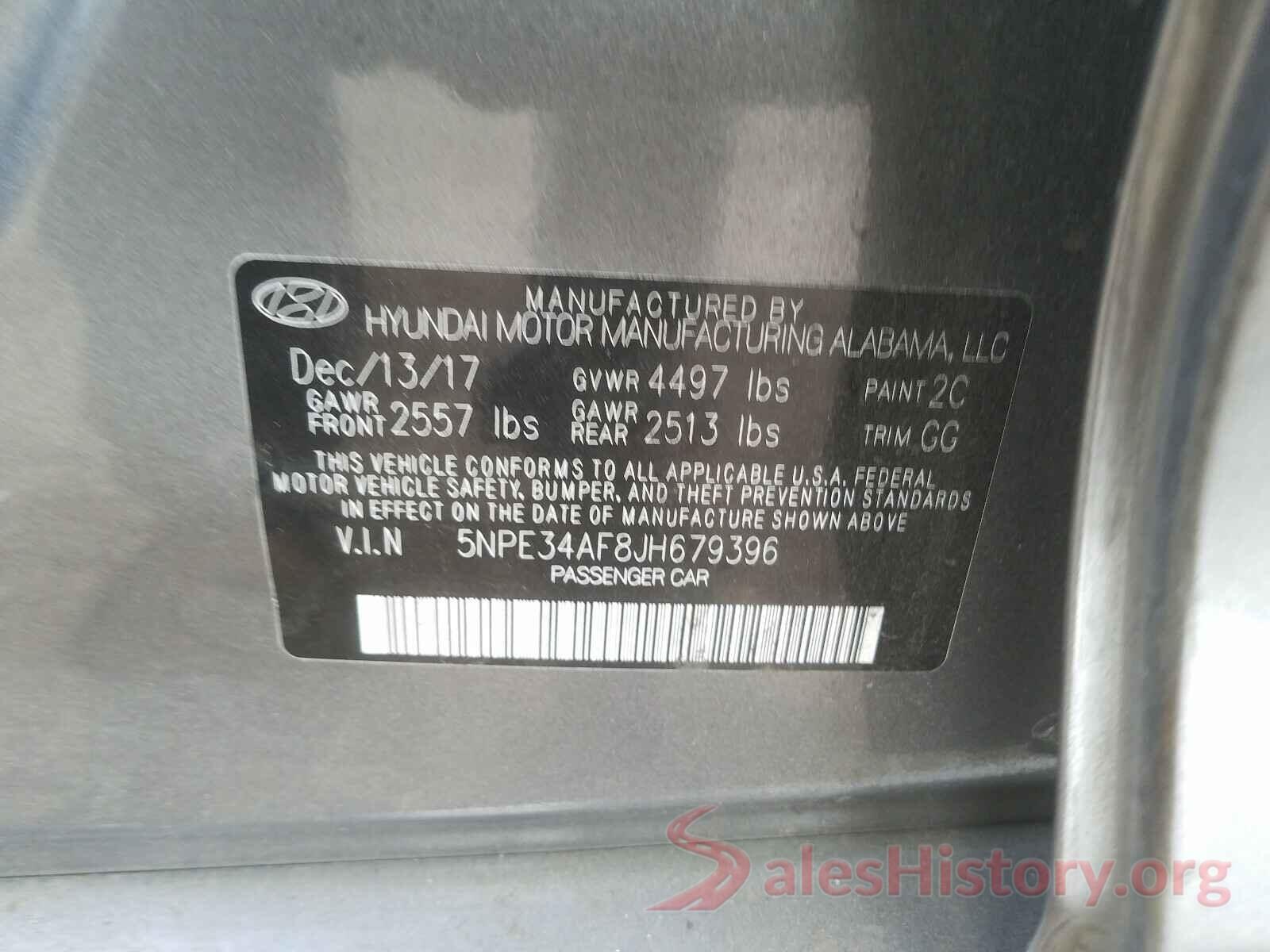 5NPE34AF8JH679396 2018 HYUNDAI SONATA