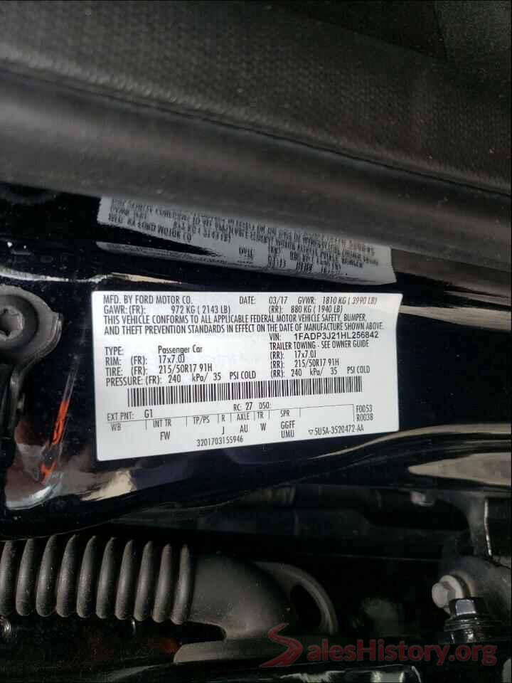 1FADP3J21HL256842 2017 FORD FOCUS