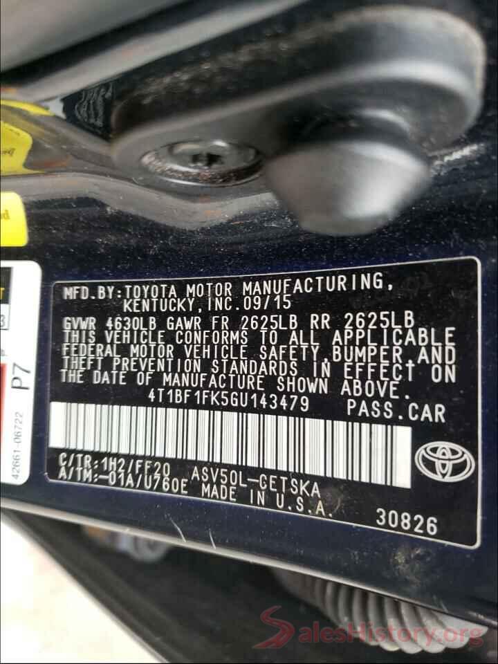 4T1BF1FK5GU143479 2016 TOYOTA CAMRY