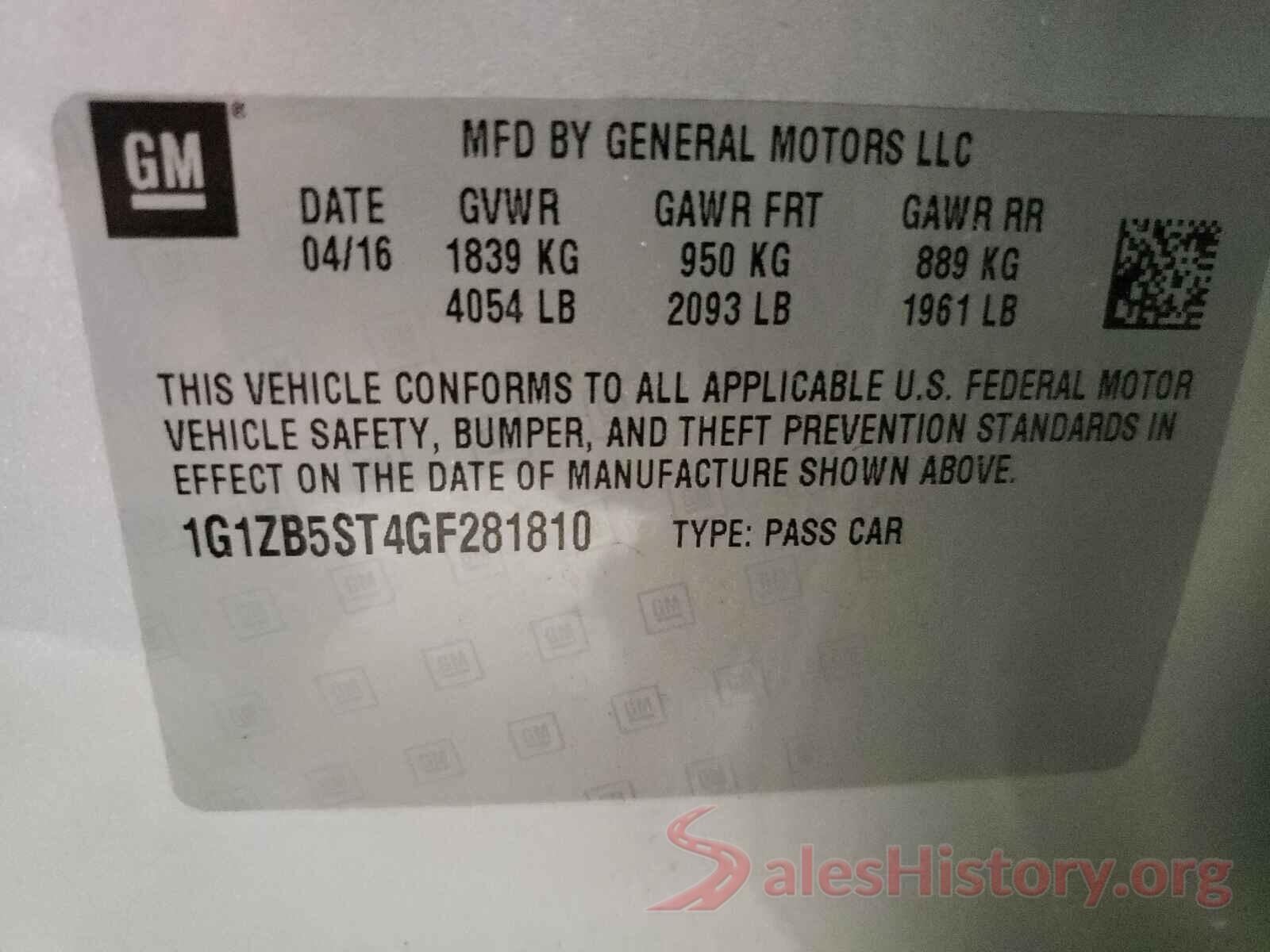 1G1ZB5ST4GF281810 2016 CHEVROLET MALIBU