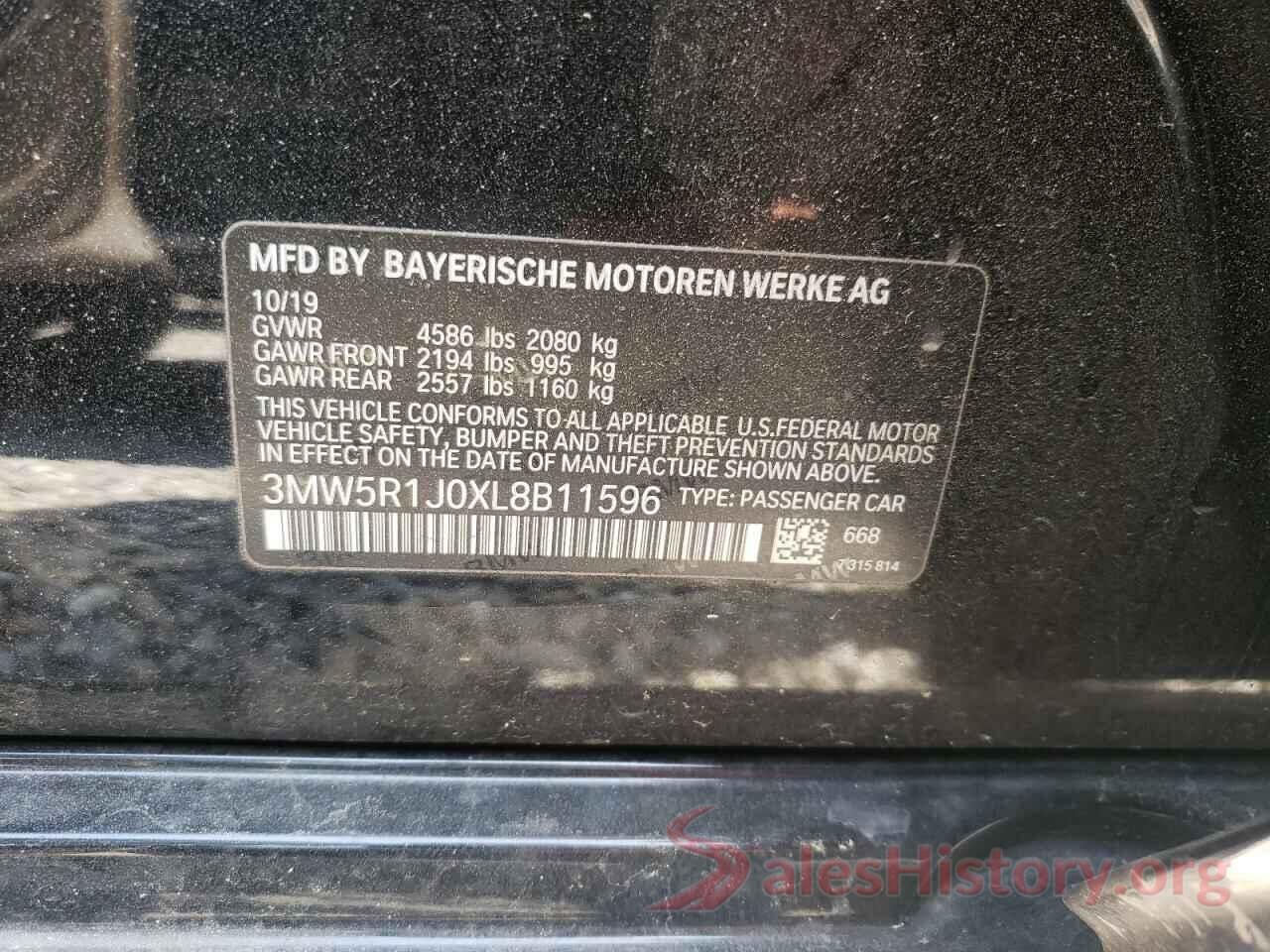 3MW5R1J0XL8B11596 2020 BMW 3 SERIES