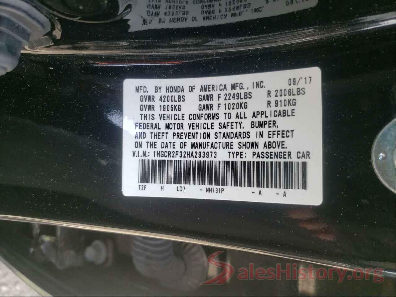 1HGCR2F32HA293973 2017 HONDA ACCORD