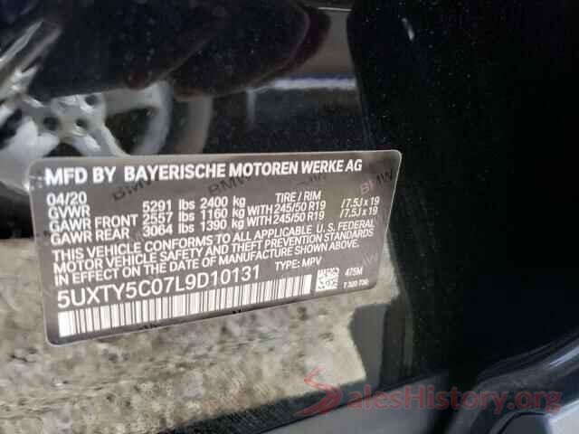 5UXTY5C07L9D10131 2020 BMW X3