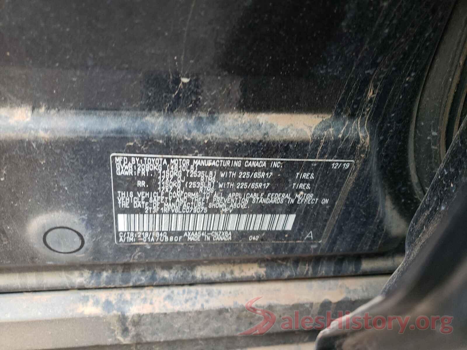 2T3F1RFV6LC079075 2020 TOYOTA RAV4