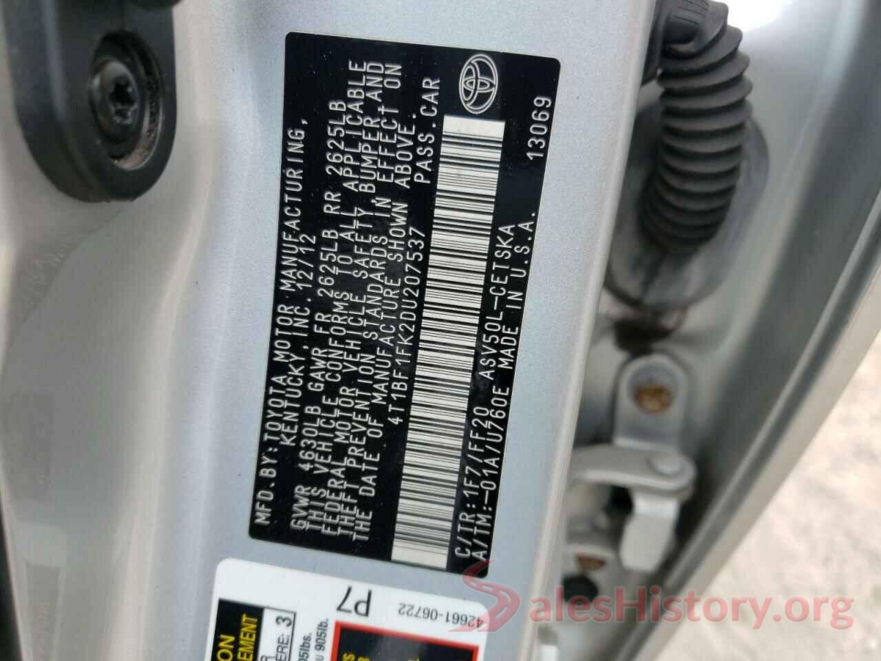 4T1BF1FK2DU207537 2013 TOYOTA CAMRY