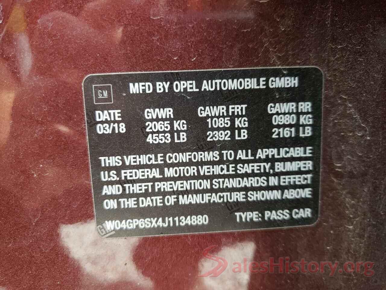 W04GP6SX4J1134880 2018 BUICK REGAL