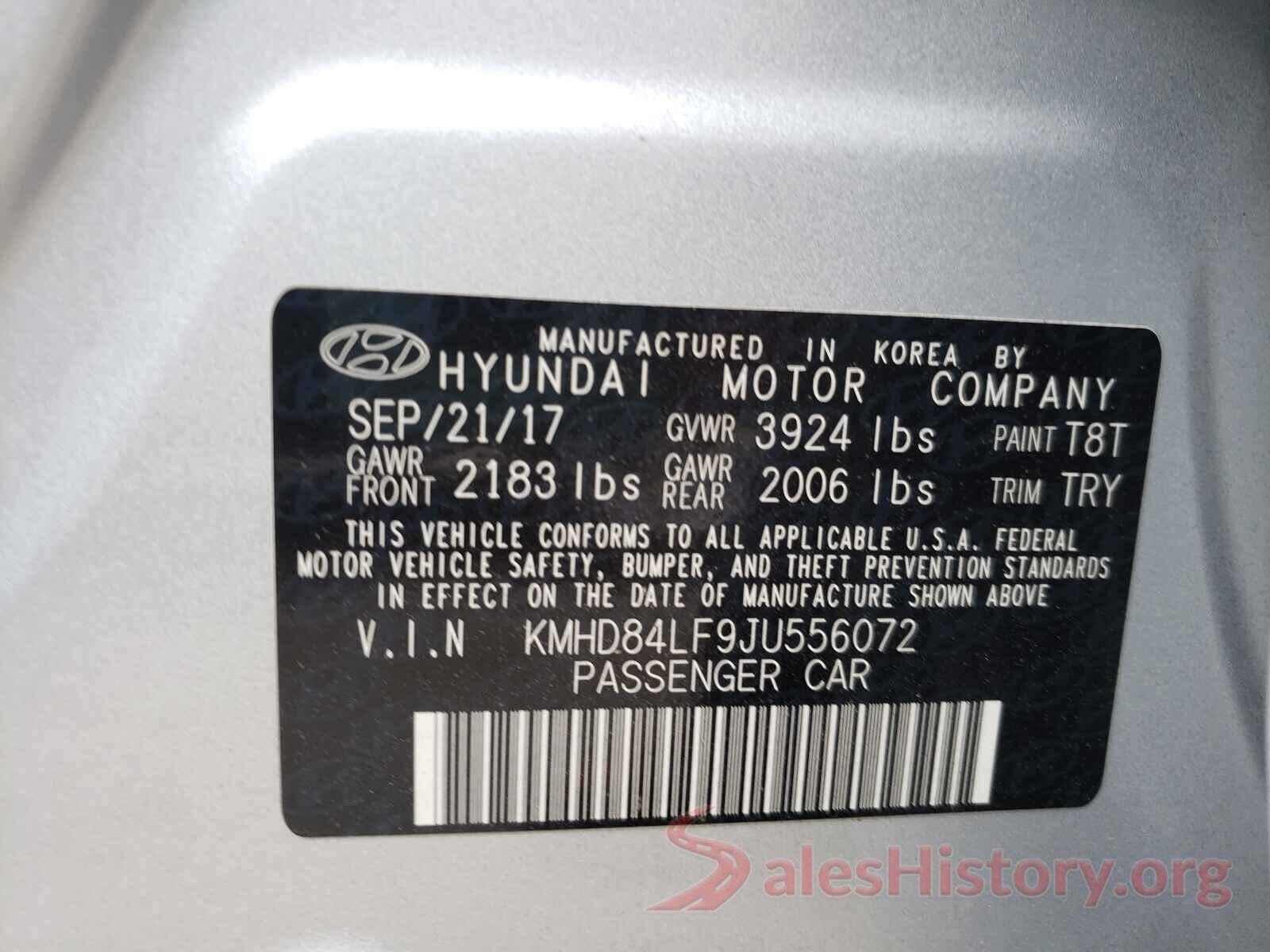 KMHD84LF9JU556072 2018 HYUNDAI ELANTRA