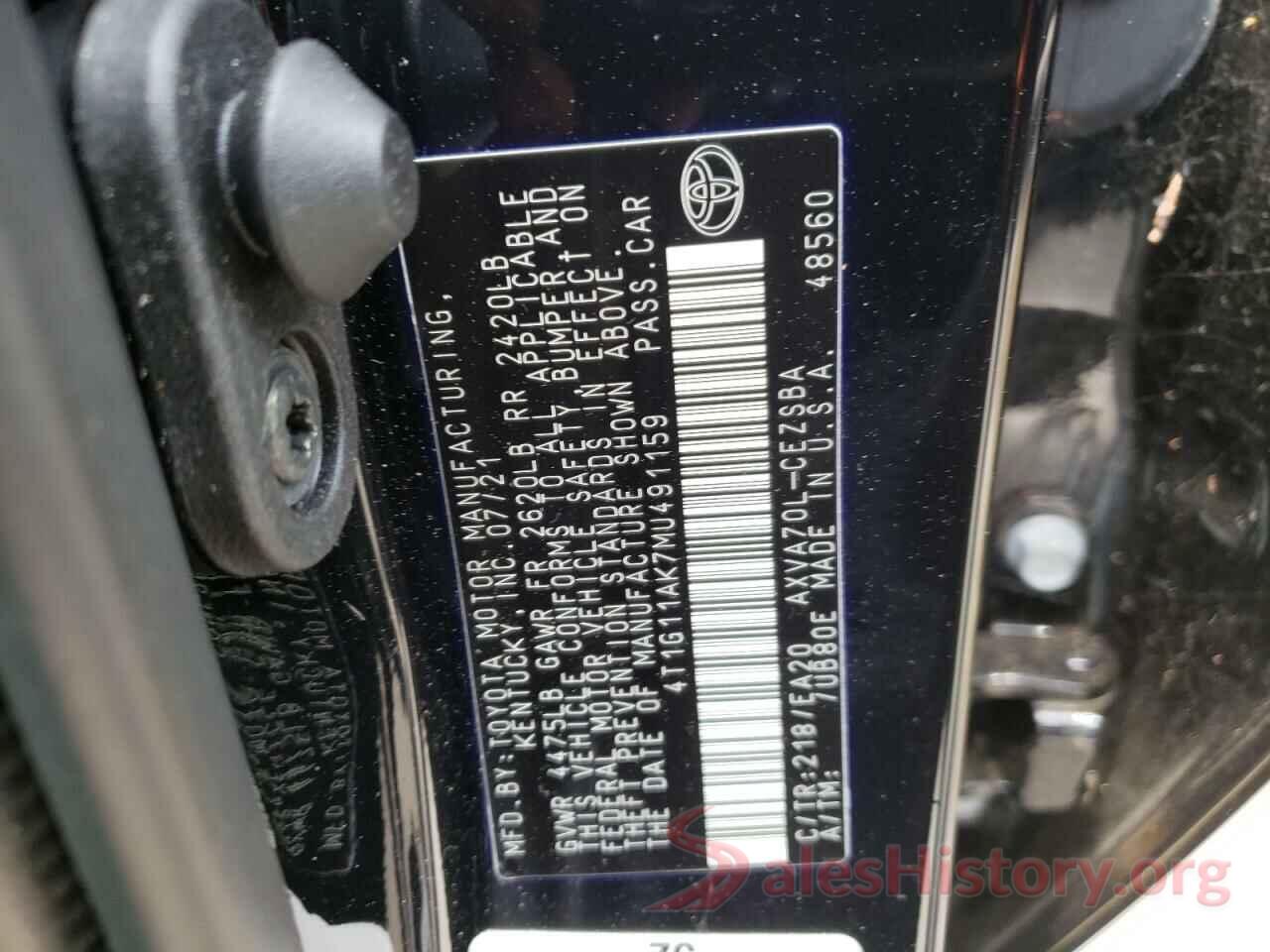 4T1G11AK7MU491159 2021 TOYOTA CAMRY