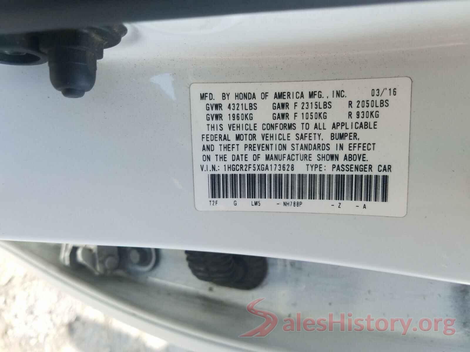 1HGCR2F5XGA173628 2016 HONDA ACCORD