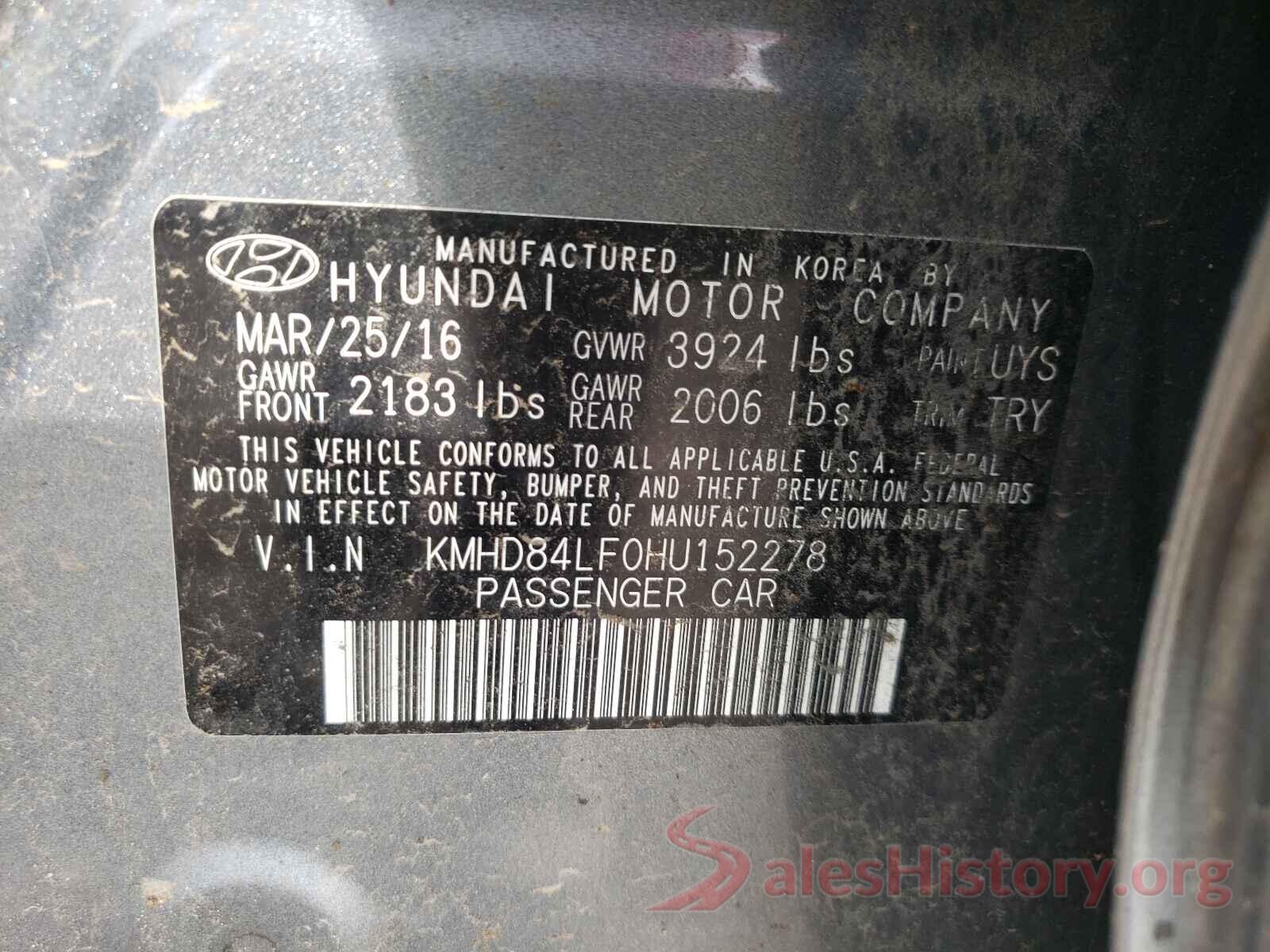 KMHD84LF0HU152278 2017 HYUNDAI ELANTRA