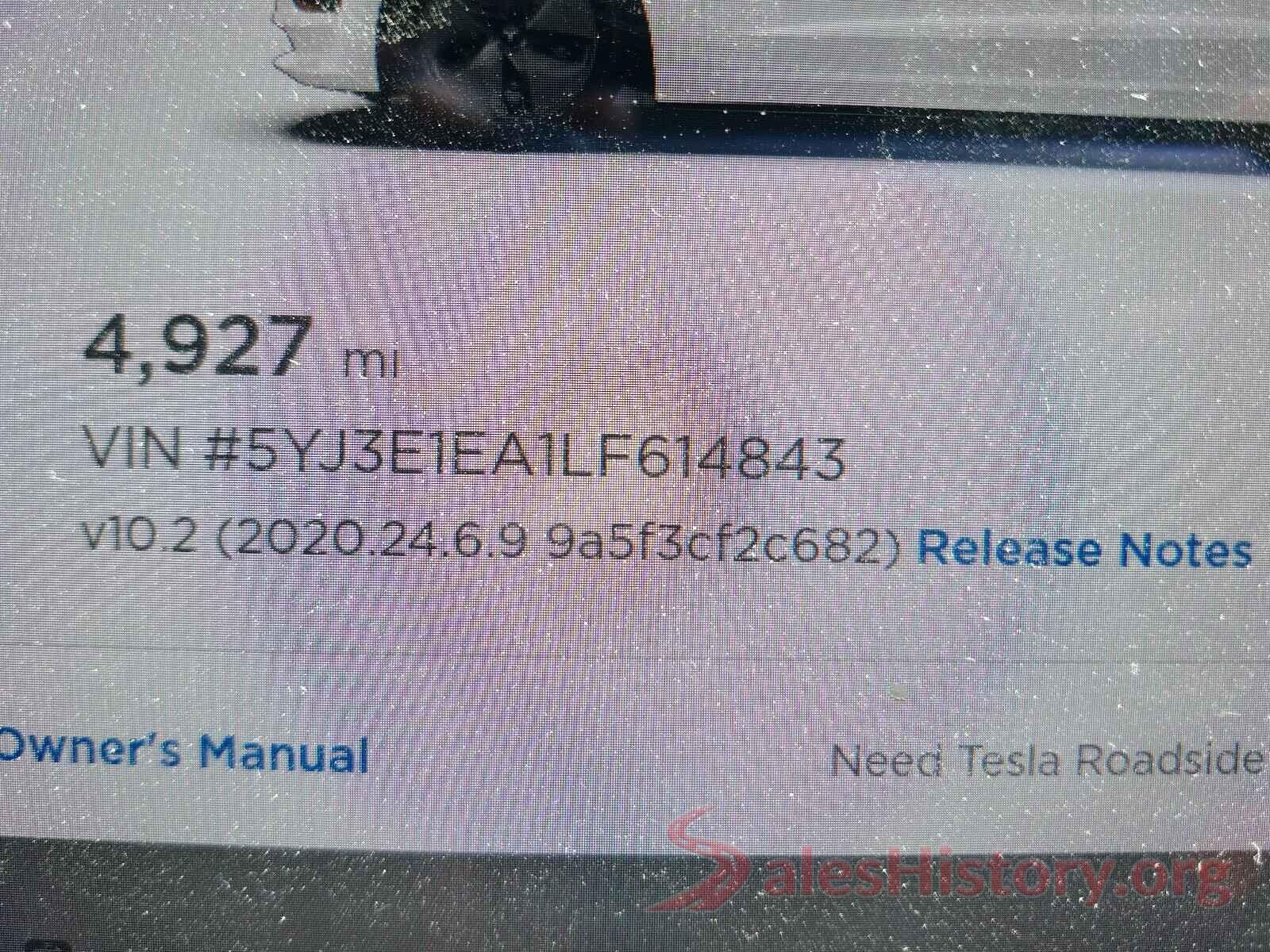 5YJ3E1EA1LF614843 2020 TESLA MODEL 3