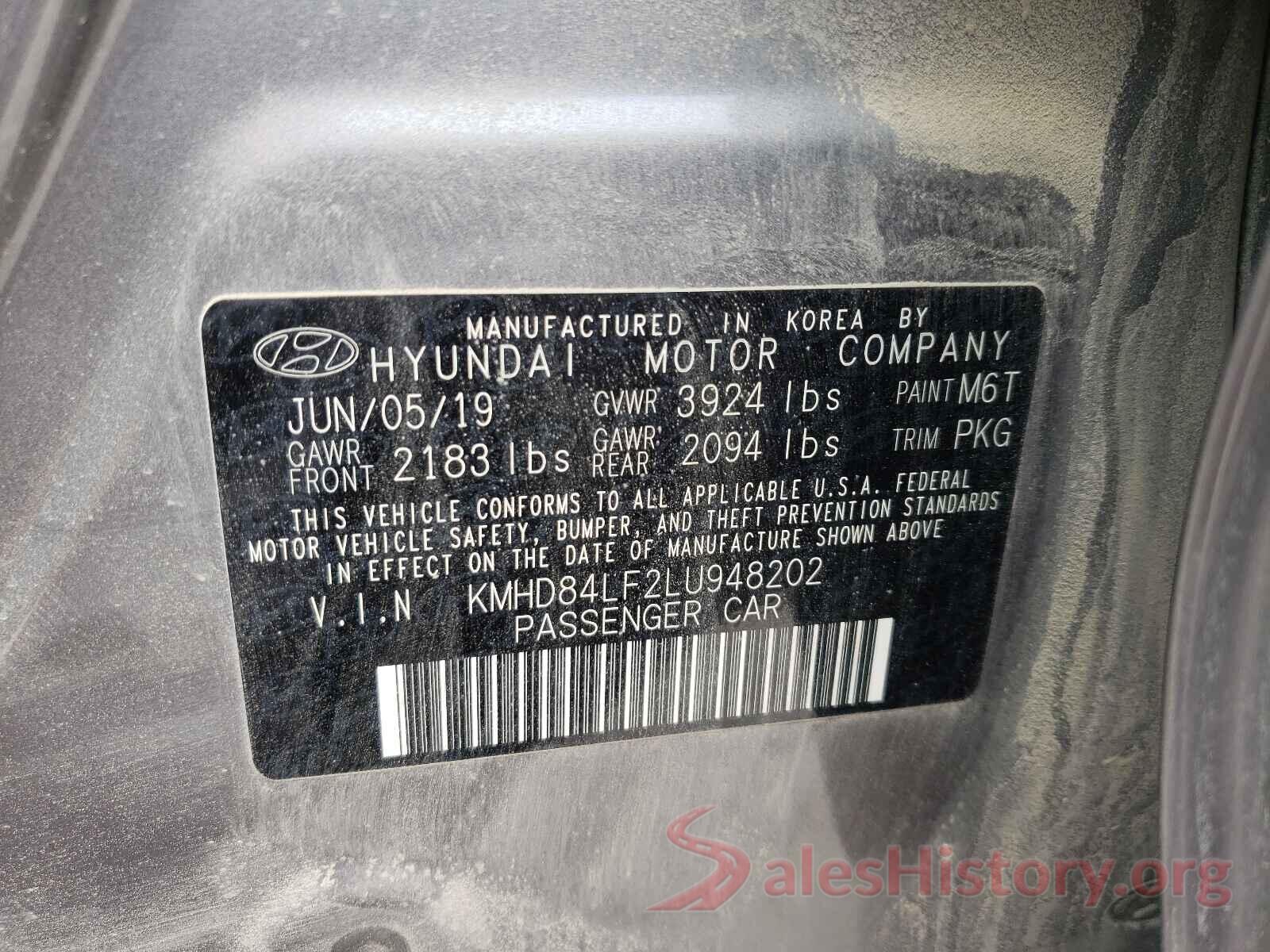 KMHD84LF2LU948202 2020 HYUNDAI ELANTRA