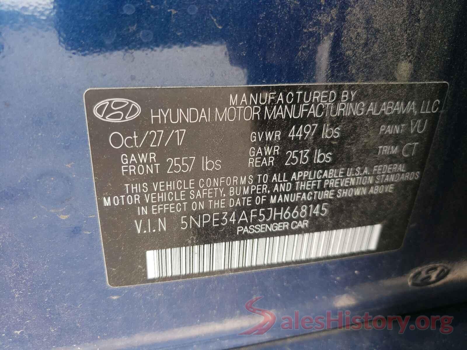 5NPE34AF5JH668145 2018 HYUNDAI SONATA