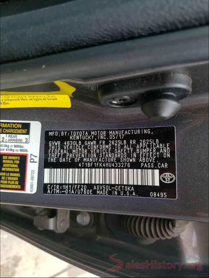 4T1BF1FK4HU433276 2017 TOYOTA CAMRY