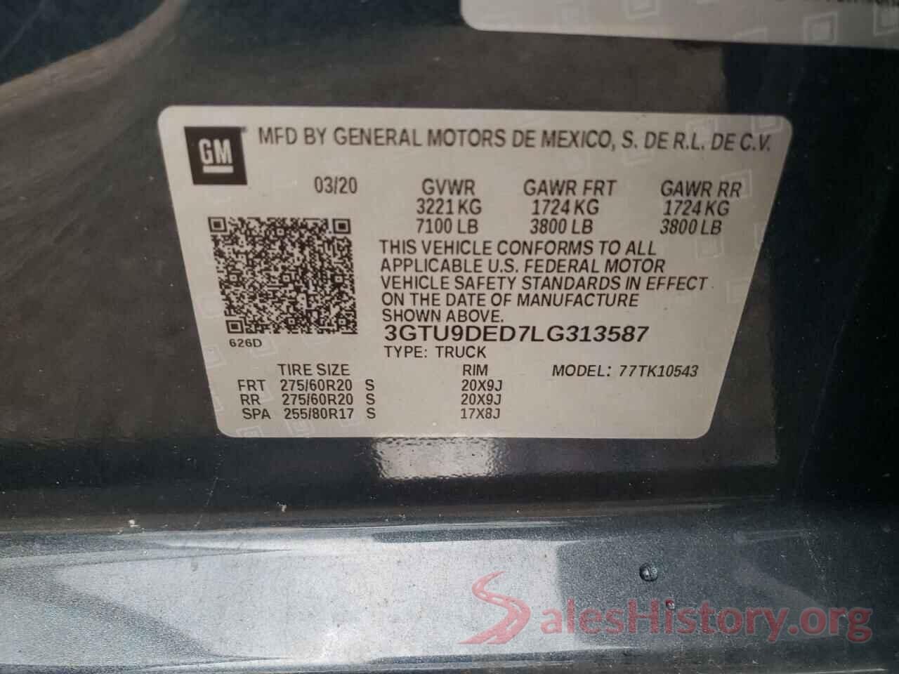 3GTU9DED7LG313587 2020 GMC SIERRA