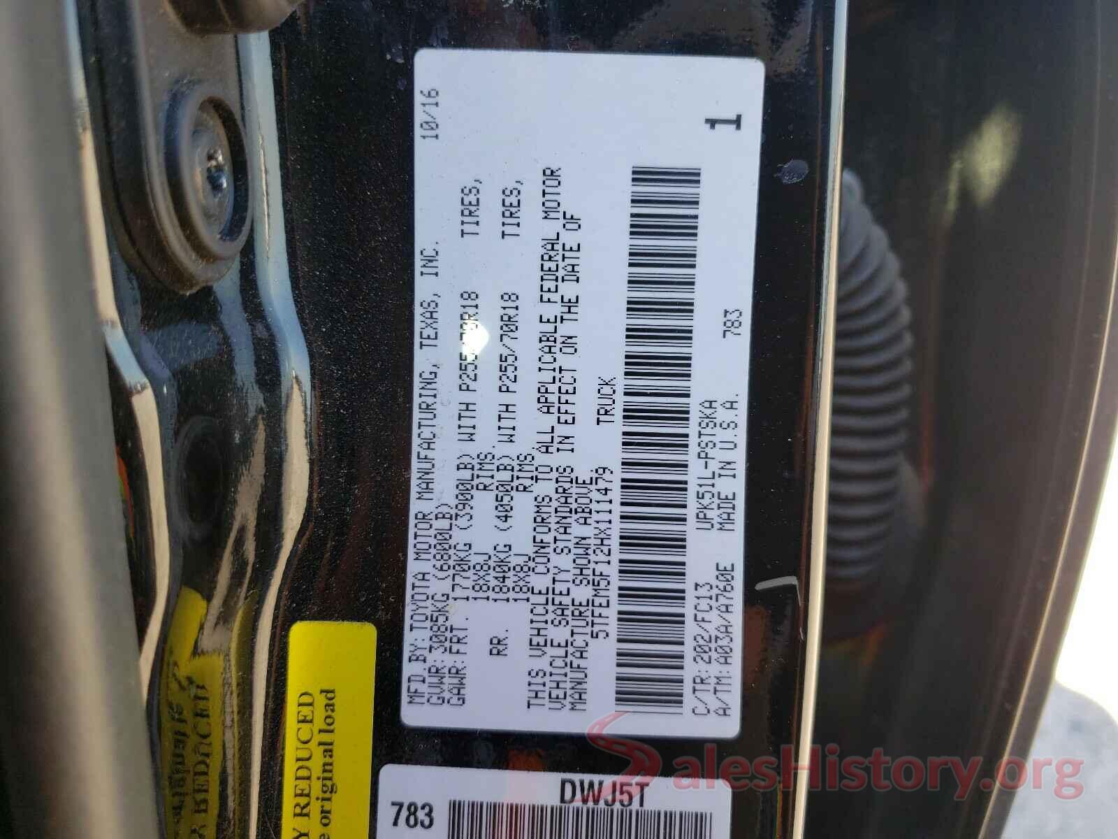 5TFEM5F12HX111479 2017 TOYOTA TUNDRA