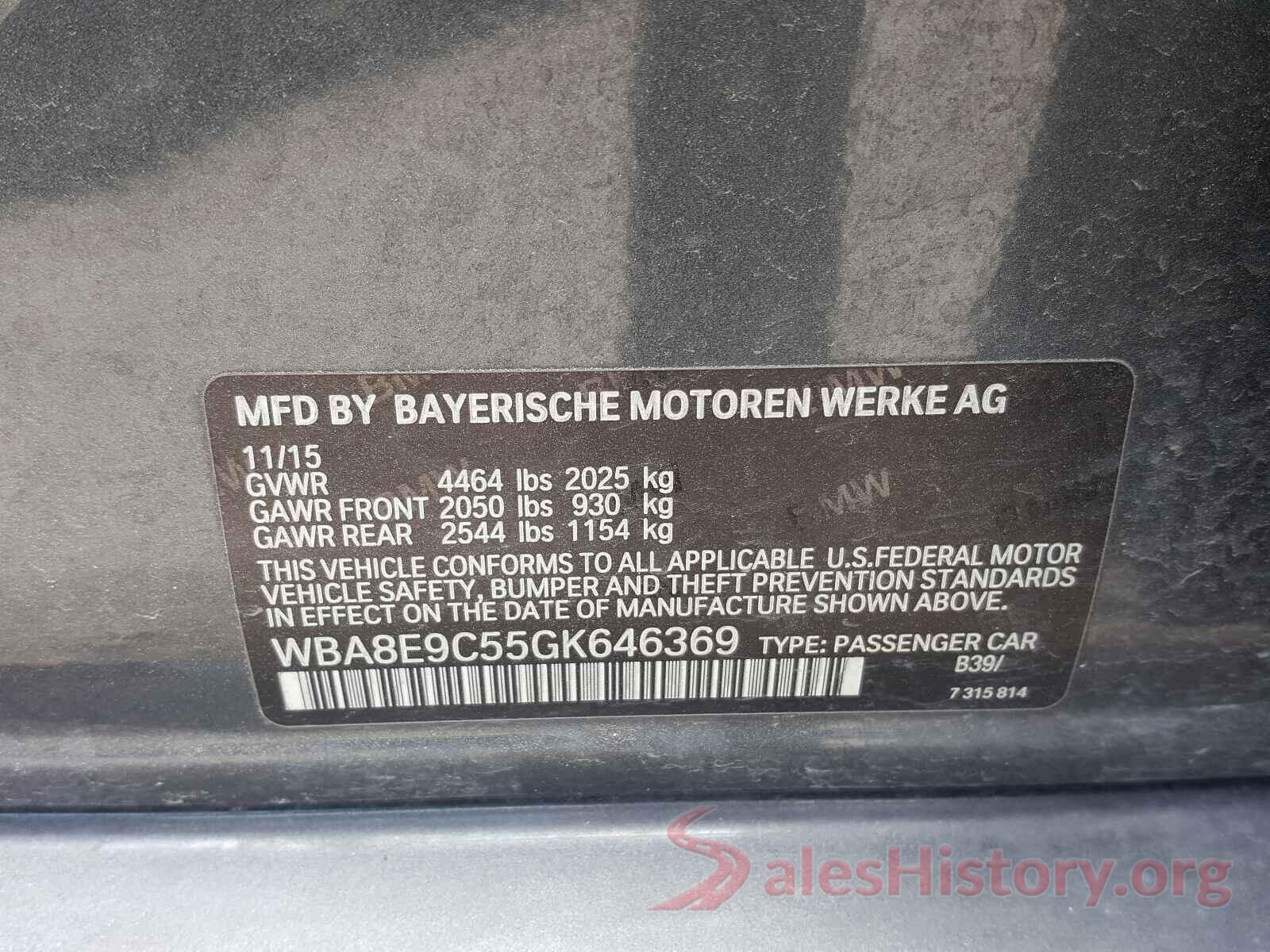 WBA8E9C55GK646369 2016 BMW 3 SERIES